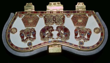 Purse lid from the ship-burial at Sutton Hoo, Suffolk, early 7th century. Artist: Unknown