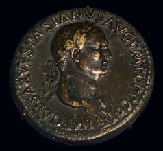 Base metal coin of the Roman emperor Vespasian, 1st century. Artist: Unknown