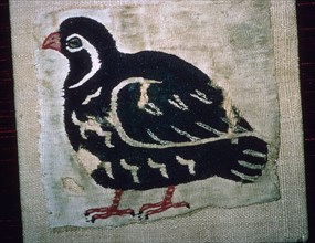 Coptic Egyptian textile showing a quail, 3rd or 4th century AD. Artist: Unknown