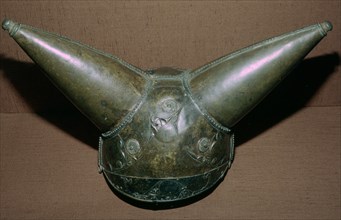 Horned British Celtic Bronze Helmet, 1st century BC.