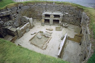 Interior of Neolithic Hut. Artist: Unknown