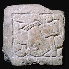 Carved Jellinge style Viking grave-slab from York. Artist: Unknown