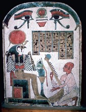 Egyptian funerary slab of Diedkhonsu Soefankh. Artist: Unknown