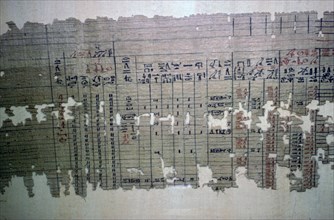 Egyptian monthly accounts from the archive of a temple. Artist: Unknown