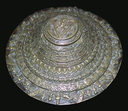 Circular plaque from Nepal with dancing figure, probably Chamunda. Artist: Unknown