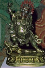 Tibetan gilt-bronze statuette of Vajrapani. Artist: Unknown