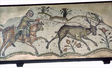 Mosaic of a Vandal horseman hunting, 5th century. Artist: Unknown