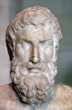 Bust of the Greek philosopher Epicurus, c3rd century BC. Artist: Unknown