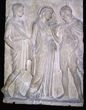Roman replica of a Greek relief of Orpheus and Eurydice. Artist: Unknown