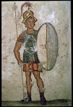 Hellenistic wall-painting of a soldier, 3rd century BC. Artist: Unknown