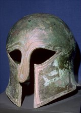Corinthian style Greek helmet, 6th century BC. Artist: Unknown