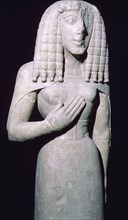 Greek sculpture of the 'Lady of Auxerre', 7th century BC. Artist: Unknown