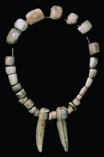 Neolithic necklace of bone and teeth. Artist: Unknown