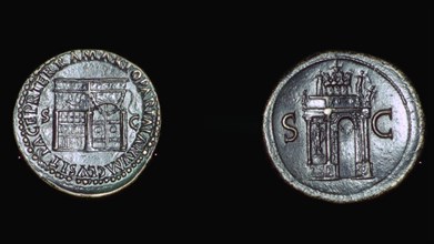 Roman coins of Nero, 1st century. Artist: Unknown