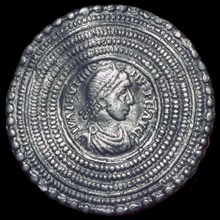 Cast silver disc-brooch. Artist: Unknown