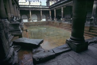 The Roman Baths at Bath, established shortly after the occupation. Artist: Unknown