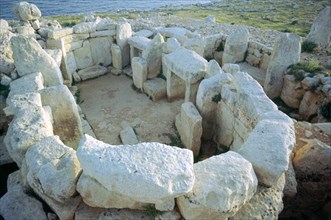 Mnajdra Temple complex on Malta, 4th millennium BC Artist: Unknown