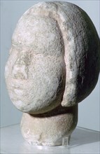 Stone head of 'Fat Lady'. Artist: Unknown