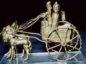 Gold model chariot from the Oxus treasure, Achaemenid Persian, from Tadjikistan, 5th-4th century BC. Artist: Unknown