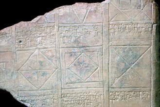 Babylonian clay tablet with Geometrical Problems. Artist: Unknown