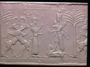 Seal showing the goddess Ishtar, Neo-Assyrian, c720-c700 BC. Artist: Unknown