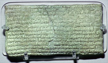 A Babylonian tablet requesting an oracle. Artist: Unknown