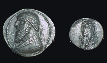 Two coins of Mithridates II of Parthia. Artist: Unknown