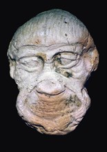 Terracotta head of a demon. Artist: Unknown