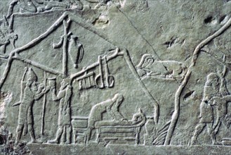 Assyrian relief of a military camp. Artist: Unknown