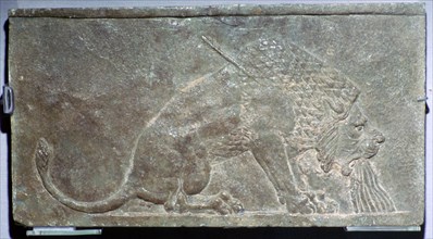 'The Dying Lion', a stone panel from Nineveh, northern Iraq, Neo-Assyrian, c645 BC. Artist: Unknown