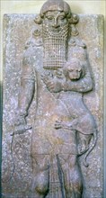 Assyrian relief of Gilgamesh and a lion. Artist: Unknown