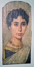 Gilded Egyptian portrait of a woman, 2nd century BC. Artist: Unknown
