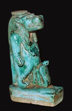 Egyptian faience statuette of the Egyptian goddess Tauret. Artist: Unknown