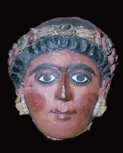 Egyptian painted funerary mask, 2nd century BC. Artist: Unknown
