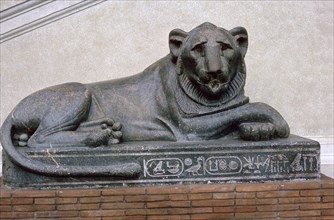 Egyptian sculpture of a lion. Artist: Unknown