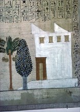 Egyptian image of a white-plastered brick house, 14th century BC Artist: Unknown