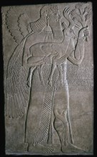Assyrian relief of a winged figure, 9th century BC. Artist: Unknown