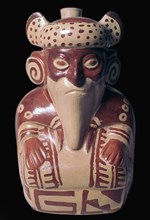 Mochica pottery sculpture of Viracocha. Artist: Unknown