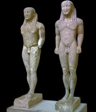 Greek statues of Kleobis and Biton, 6th century BC. Artist: Unknown