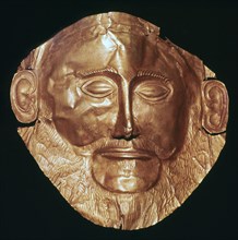 Gold death mask of 'Agamemmon', 17th century BC. Artist: Unknown