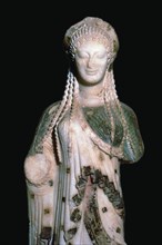 Greek statue Kore 675, 6th century BC. Artist: Unknown