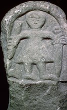 Fragment of a cross depicting a Viking Warrior, Weston Church, North Yorkshire. Artist: Unknown