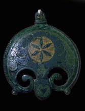 Romano-British copper alloy and enamel plate brooch, 2nd-3rd century. Artist: Unknown