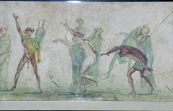 Roman wall-painting of a Bacchanalian dance from the Villa Doria Pamphili in Rome, c50. Artist: Unknown
