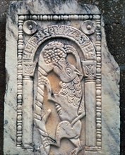 Marble Roman slab of the Fox and Grapes. Artist: Unknown