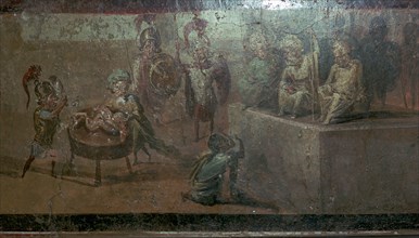 Roman wall-painting of the Judgement of Solomon. Artist: Unknown