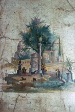 Roman wall-painting of a mythical landscape, c.1st century. Creator: Unknown.