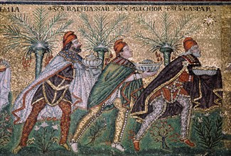 Mosaic of the adoration of the magi, 6th century. Artist: Unknown
