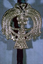 Gold head of a Mycenaean silver pin, 16th century. Artist: Unknown