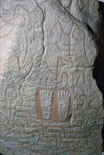 Cast of a slab from the Tumulus of Petit-mont, Prehistoric. Artist: Unknown